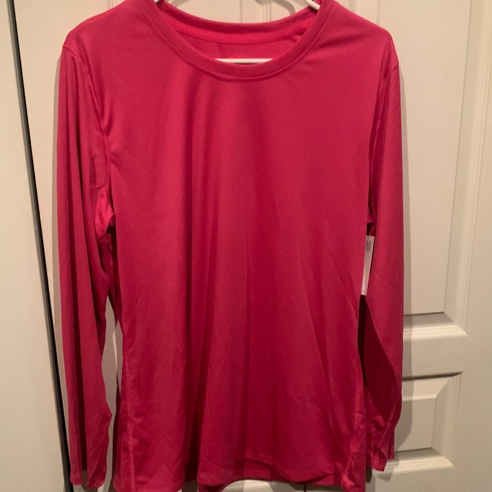 Pink Hanes Sport Long Sleeve Athletic Shirt